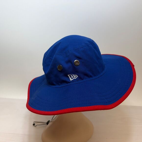 New Era Kansas Jayhawks Royal Basic Panama‎ Bucket Hat Chin Strap Blue